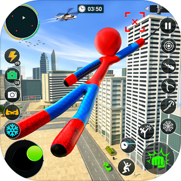Flying Stickman Rope Hero Game