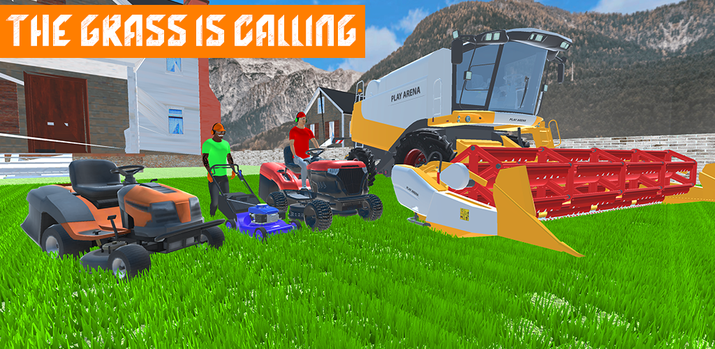 Lawn mowing simulation game screenshot