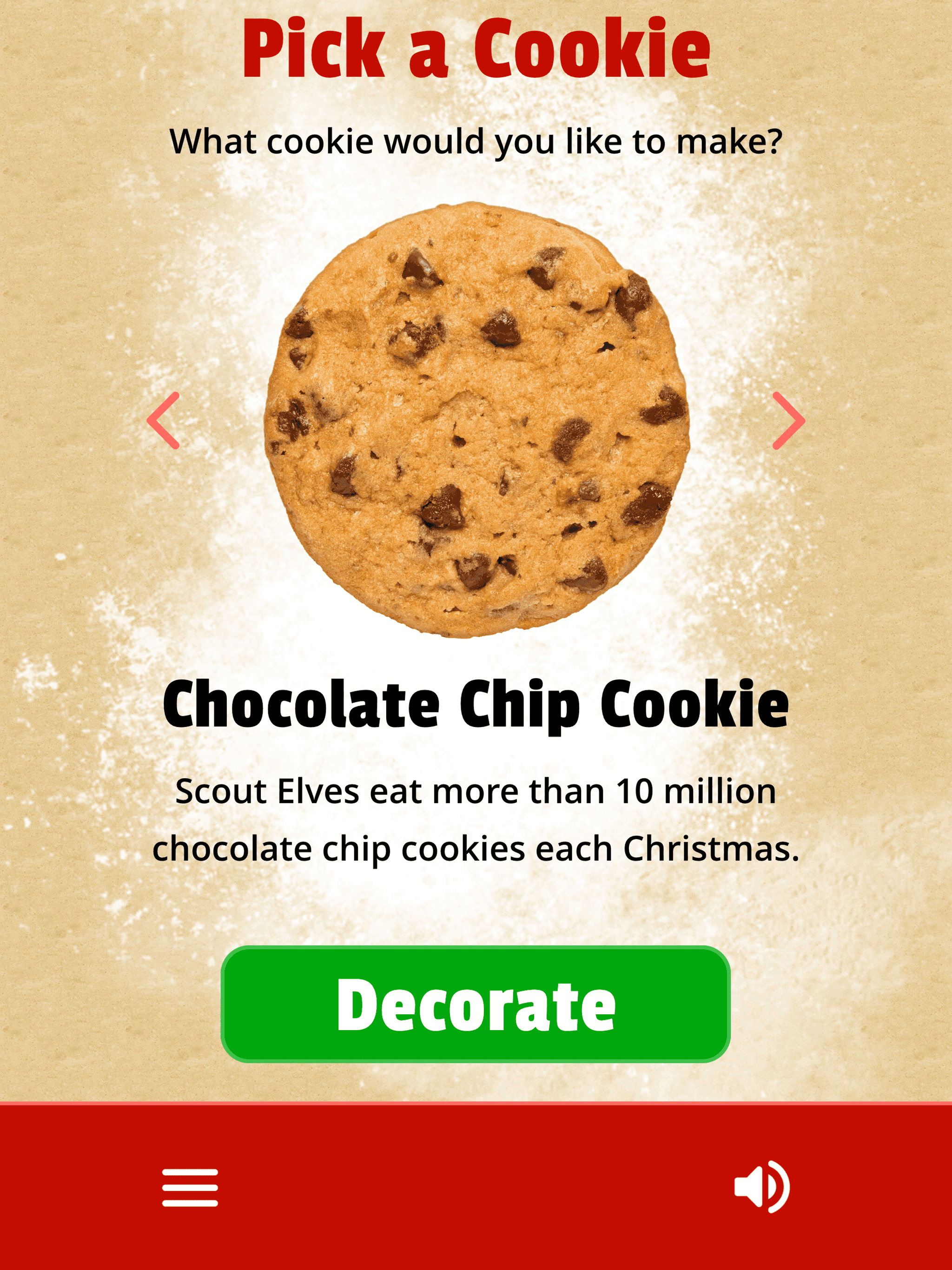 Screenshot of Make a Cookie for Santa — The Elf on the Shelf®