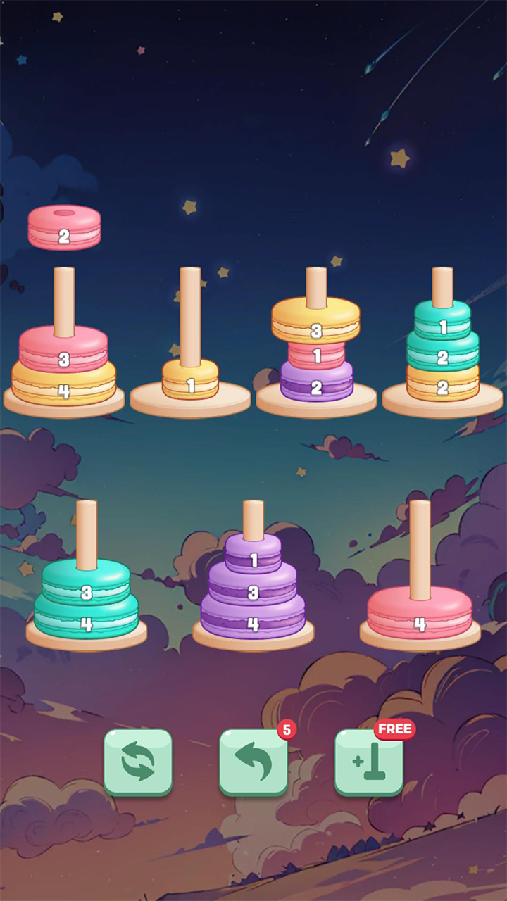Скриншот игры Tower of Hanoi Sort