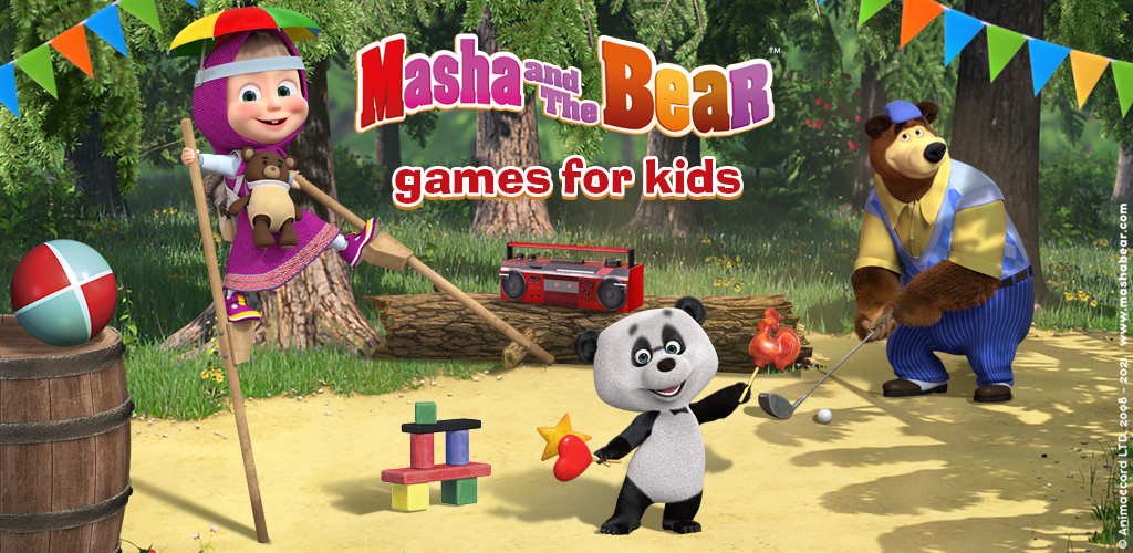 Banner of Masha and the Bear Child Games 