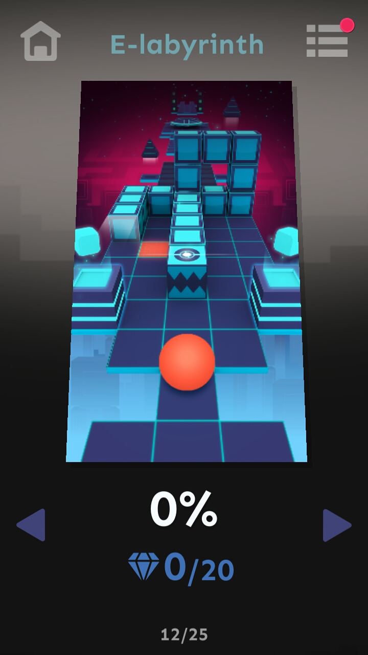 Screenshot of Rolling Ball in sky