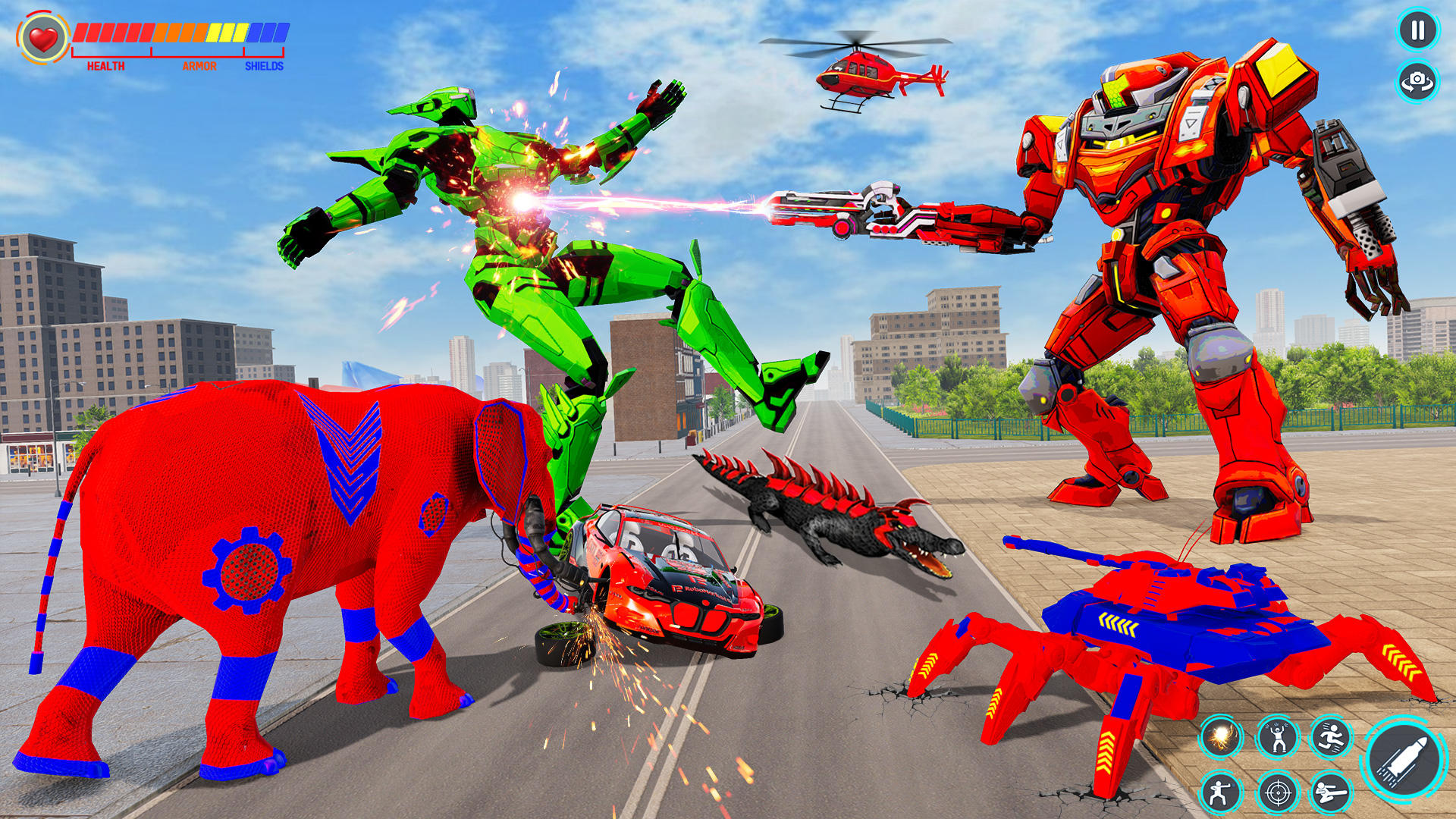 Elephant Robot Transform Fight Game Screenshot