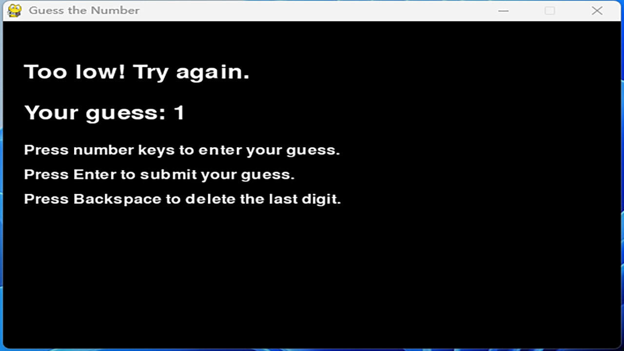 Mini Game：Guess numbers Game Screenshot