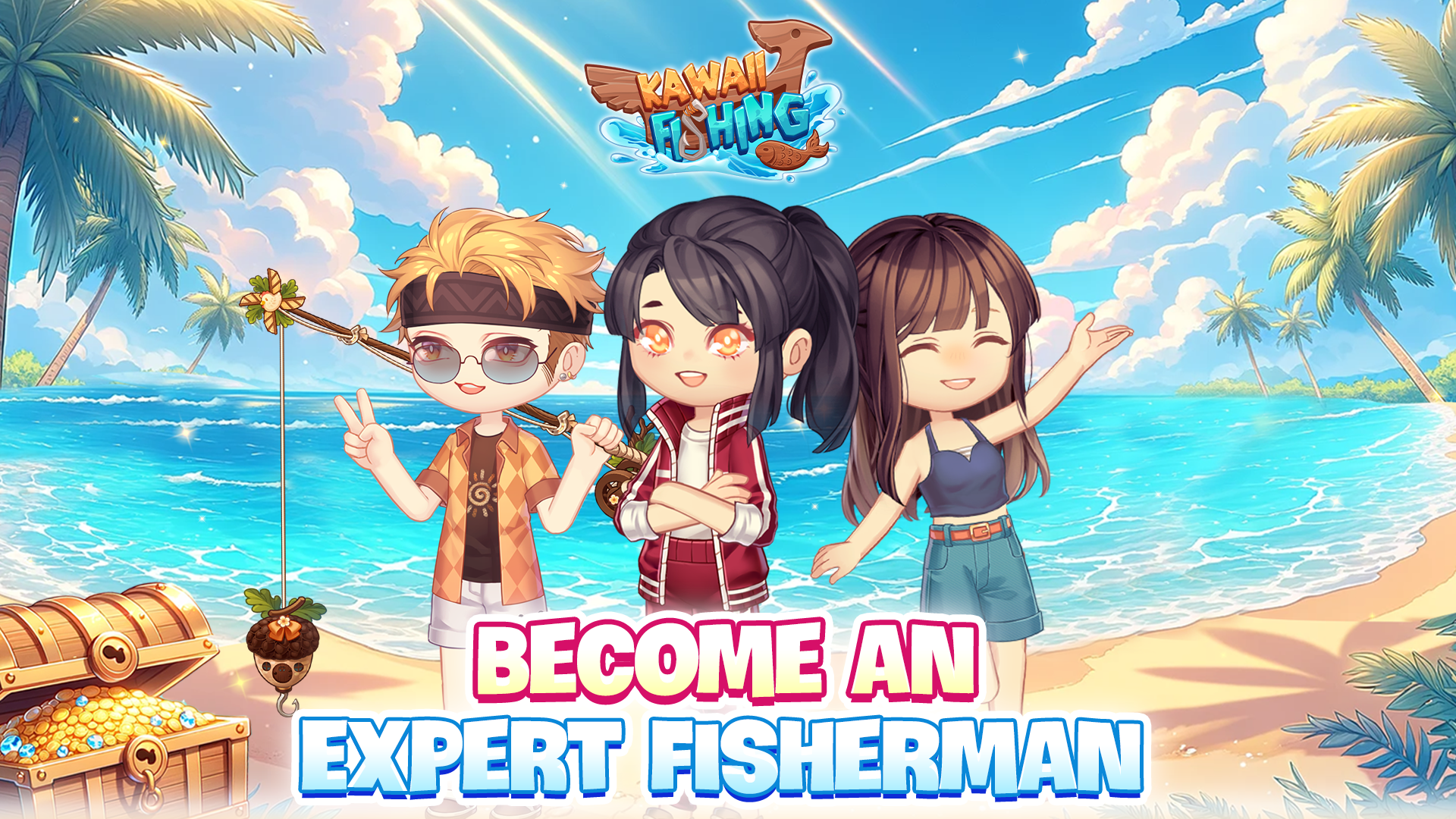 Kawaii Fishing Together ゲームのスクリーンショット