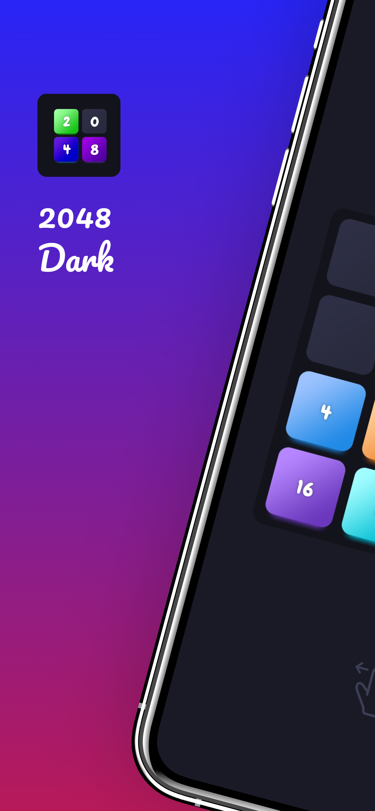 2048 Dark Game Screenshot