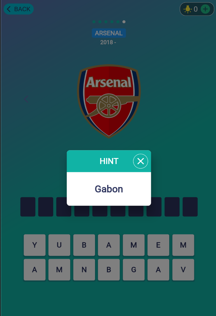 クラブでプレーヤーを推測する ゲームのスクリーンショット