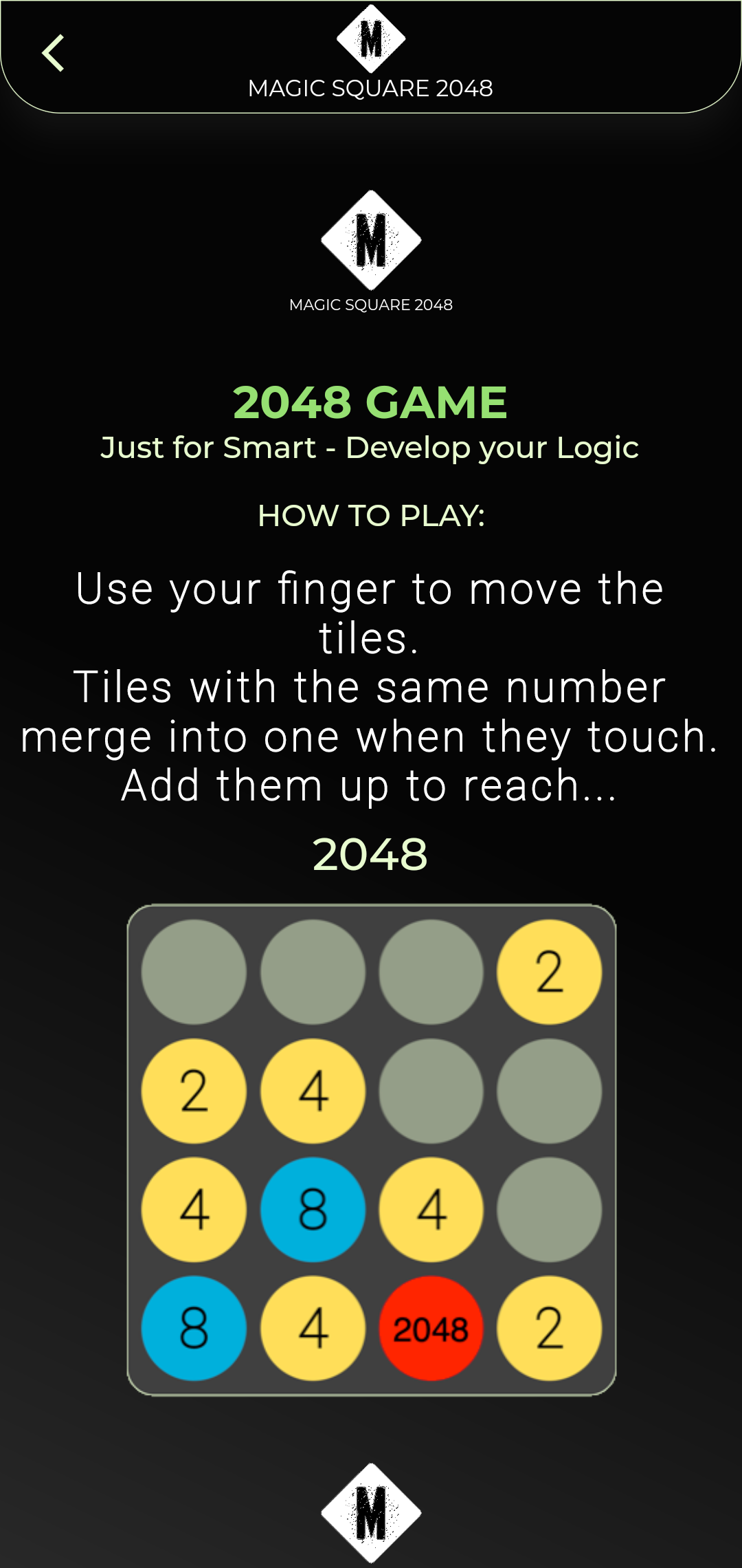 Magic 2048: Brain Puzzle Game Screenshot