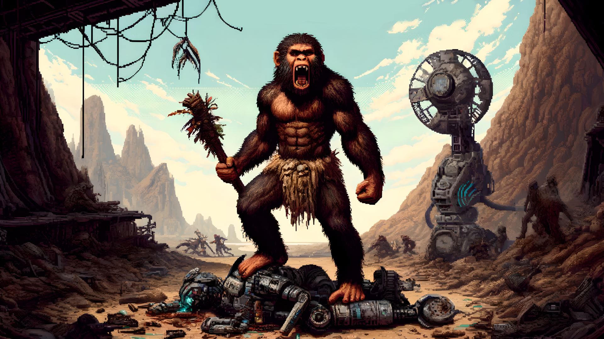 Captura de Tela do Jogo Cyberpithecus: RPG with Robots