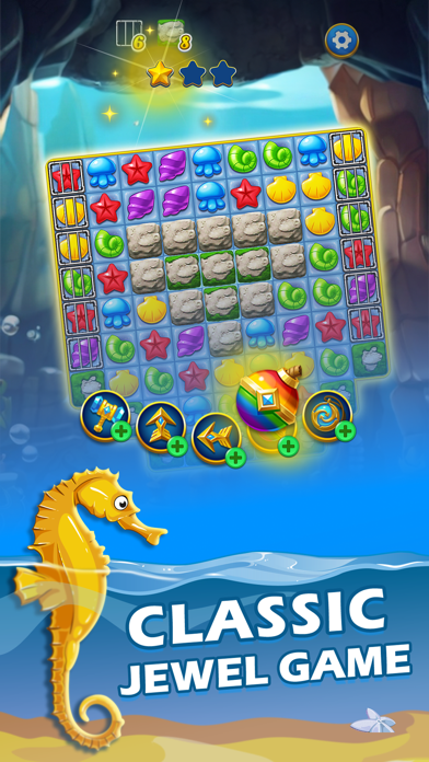 Скриншот игры Sea Jewels - Match 3 Game