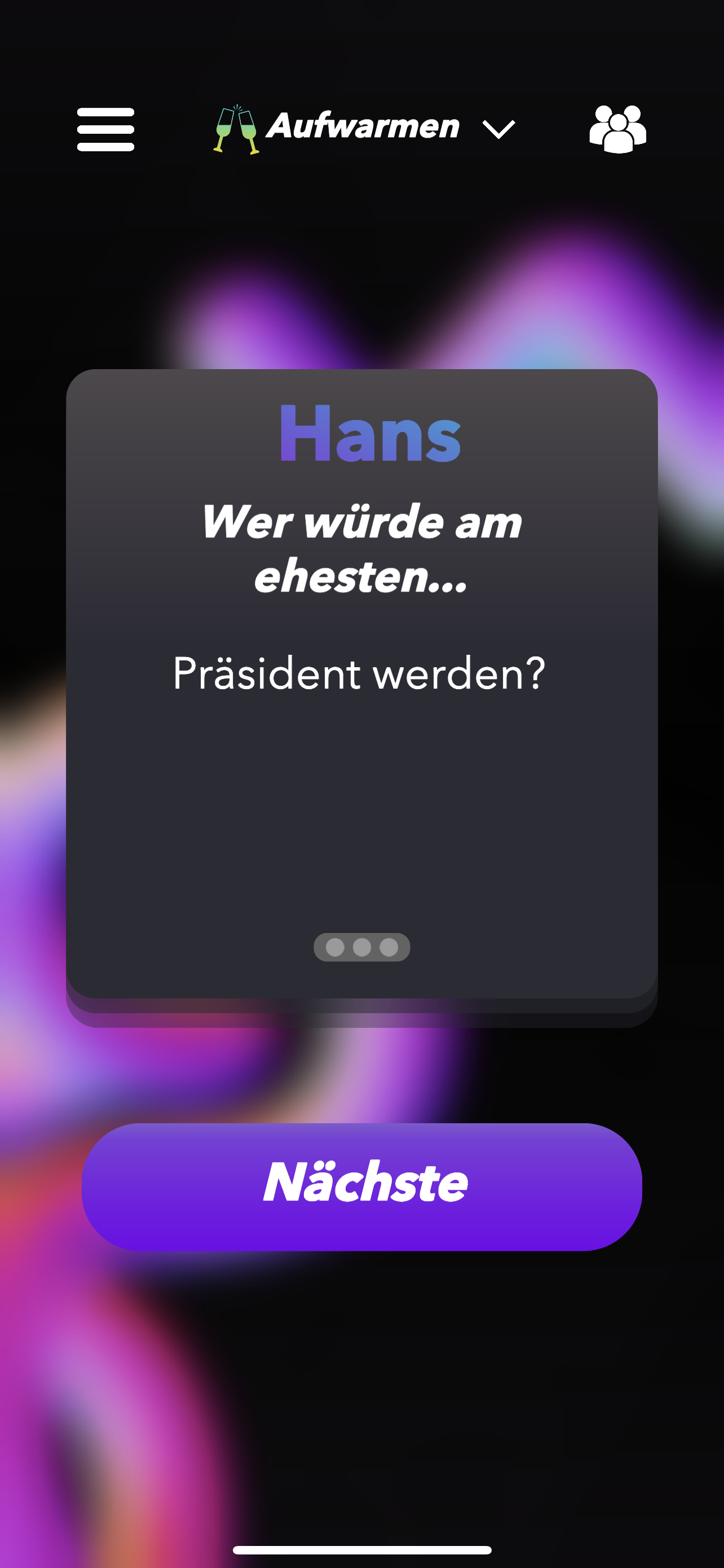 Screenshot 1 of Wer Würde Eher: Trinkspiel ! 1.4
