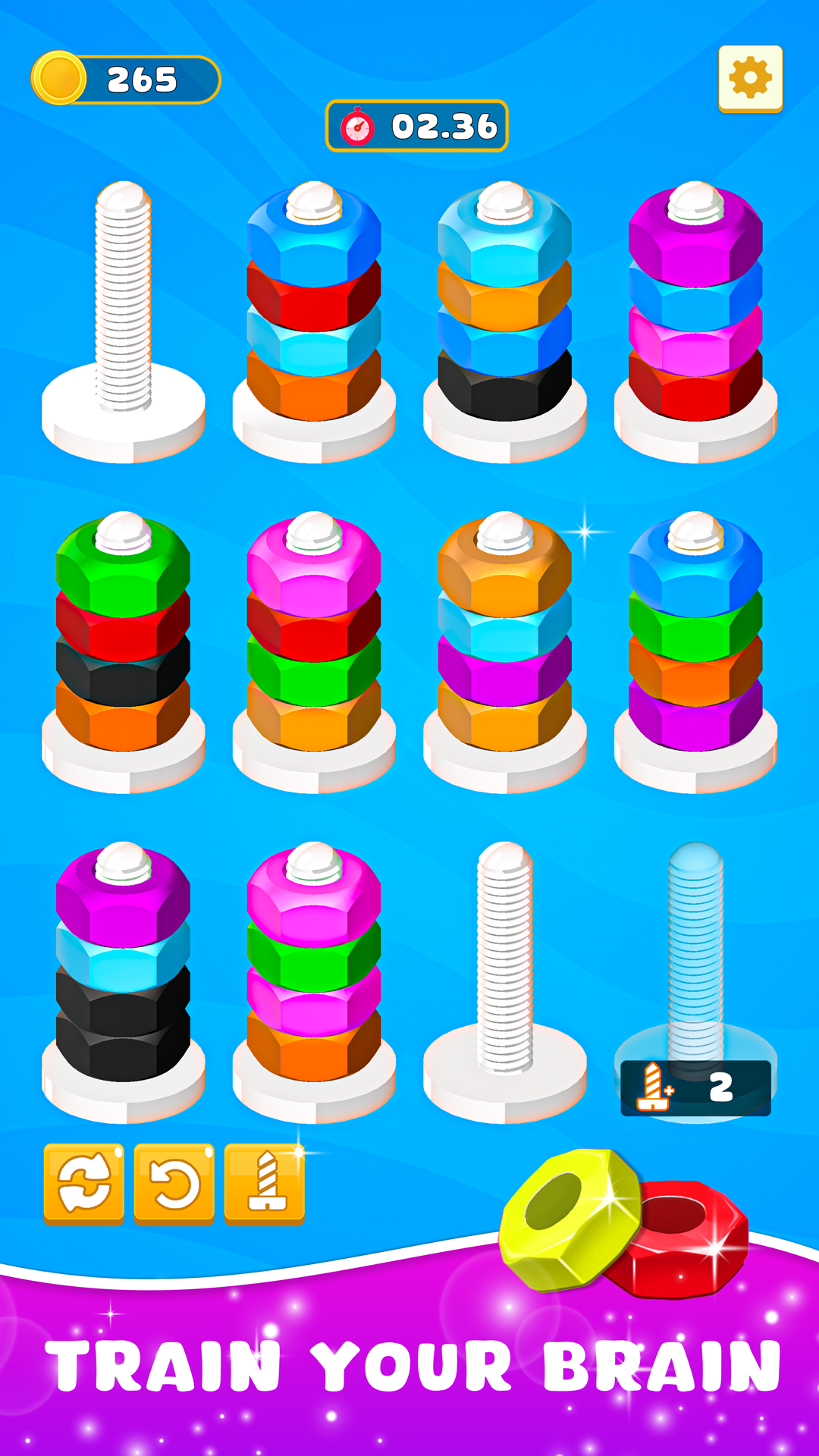 Nuts Color Sort : Bolts Puzzle 게임 스크린샷