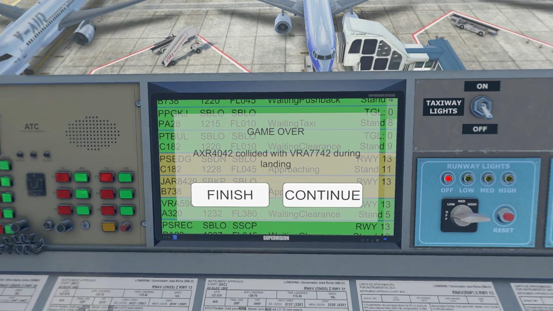 Cuplikan Layar Game V-Air Traffic Control