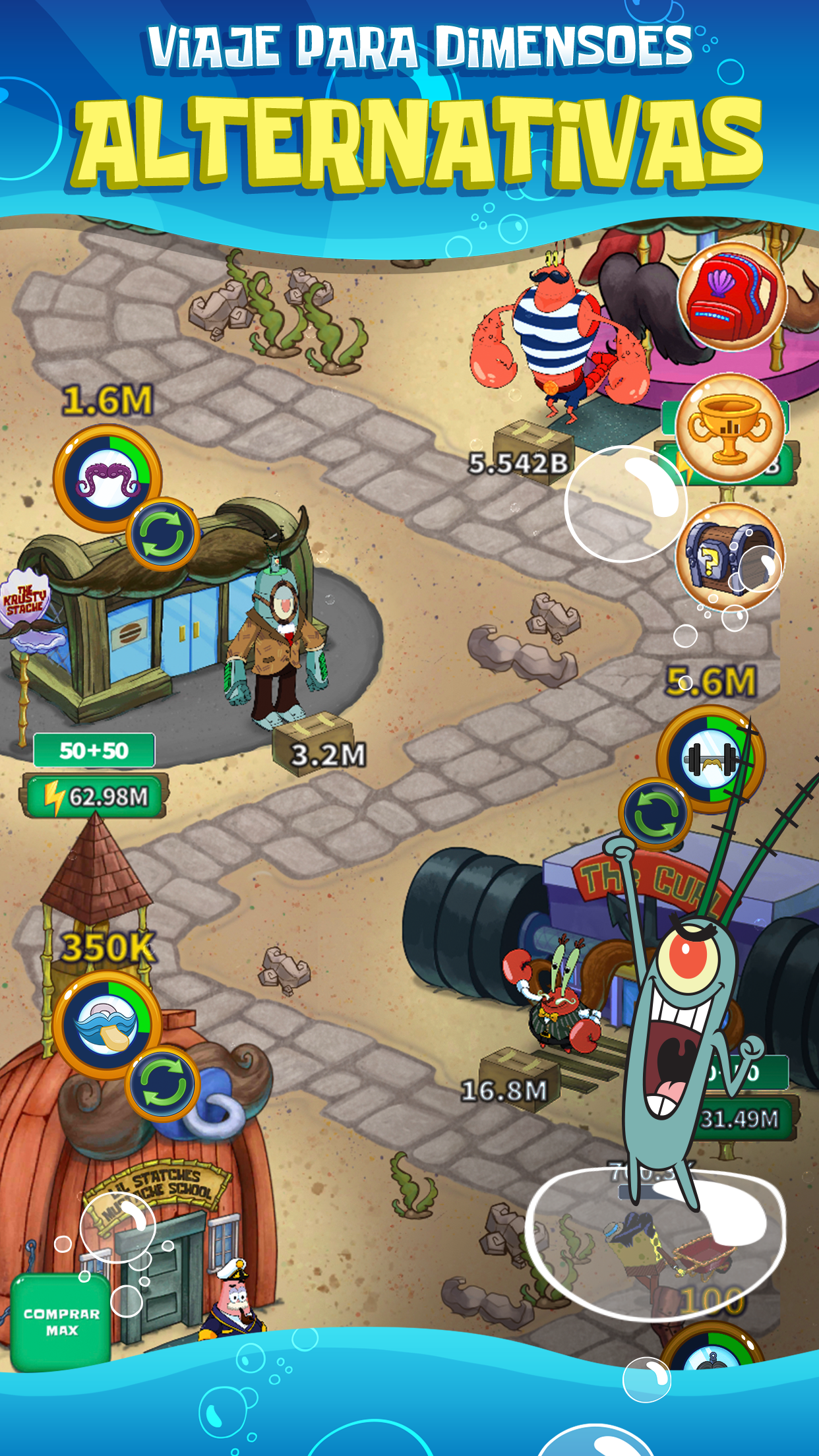 Captura de Tela do Jogo SpongeBob’s Idle Adventures