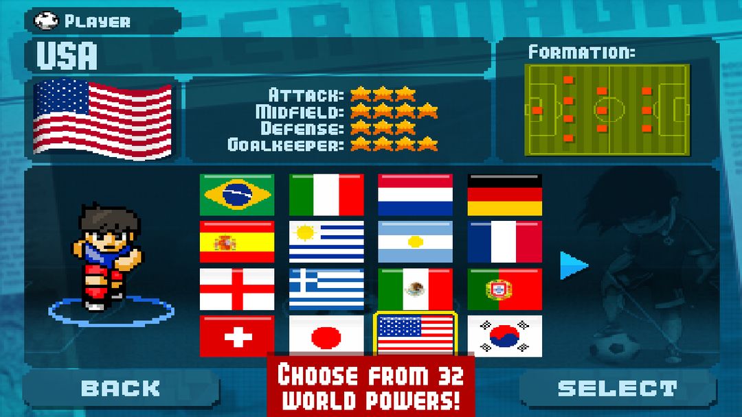 Screenshot of Pixel Cup Soccer