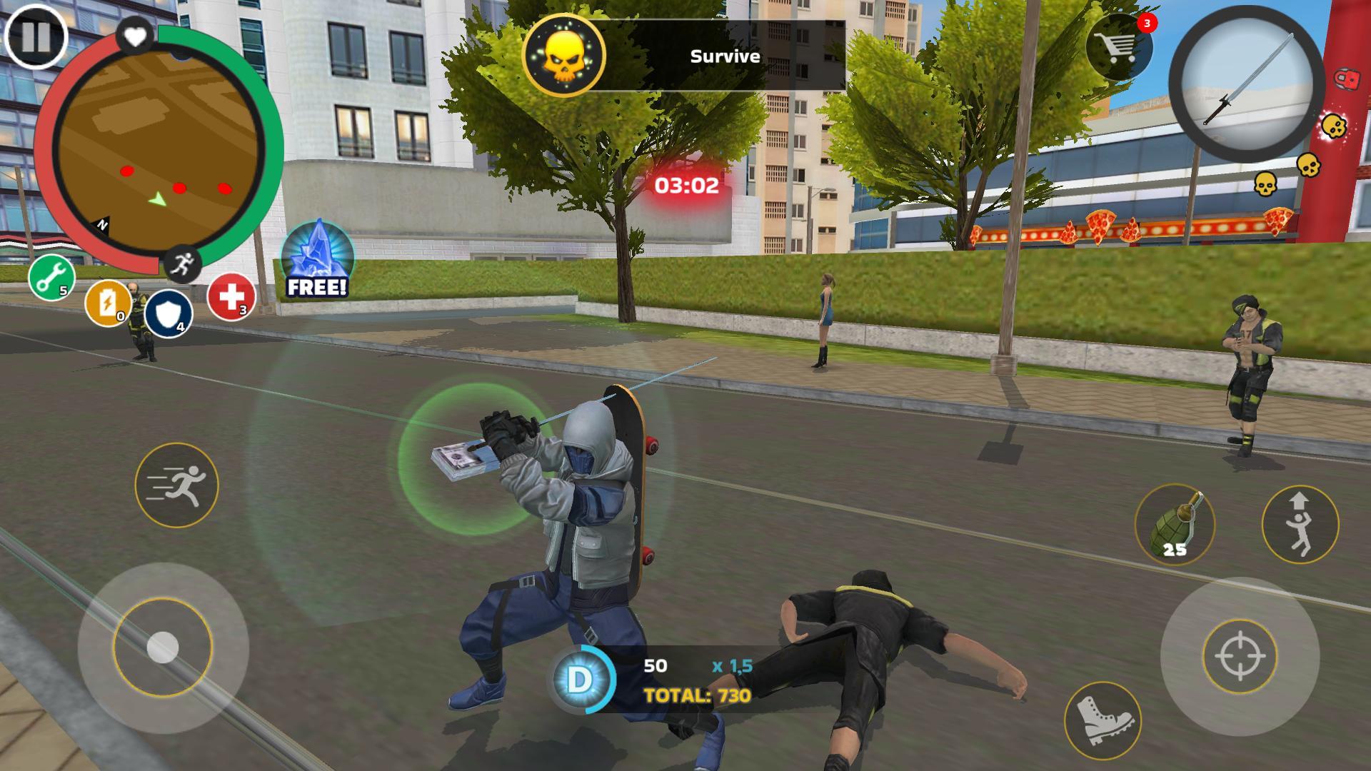 Screenshot of Rope Hero: Mafia City Wars