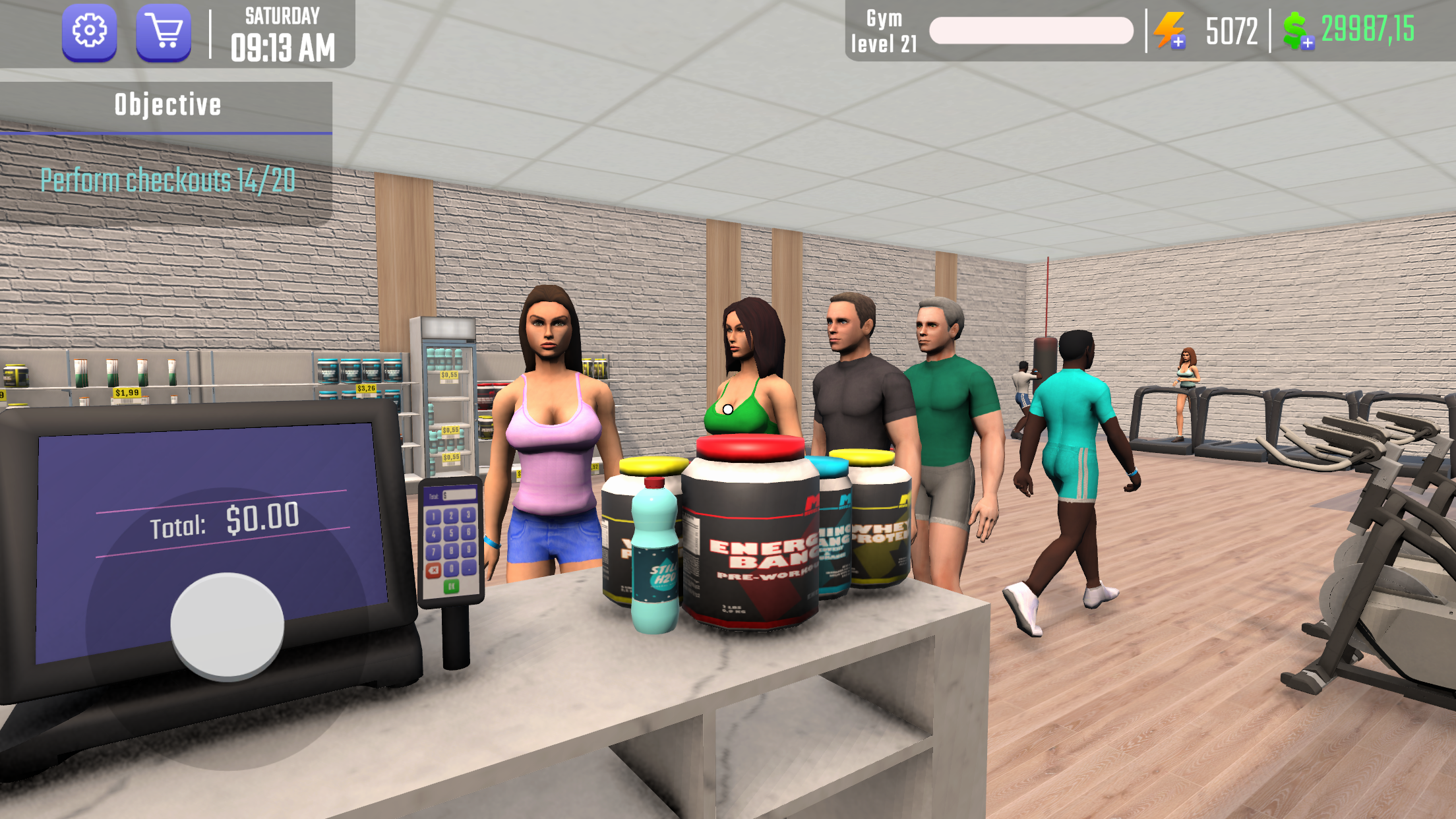 Gym Simulator 3D Fitness Store Game Screenshot