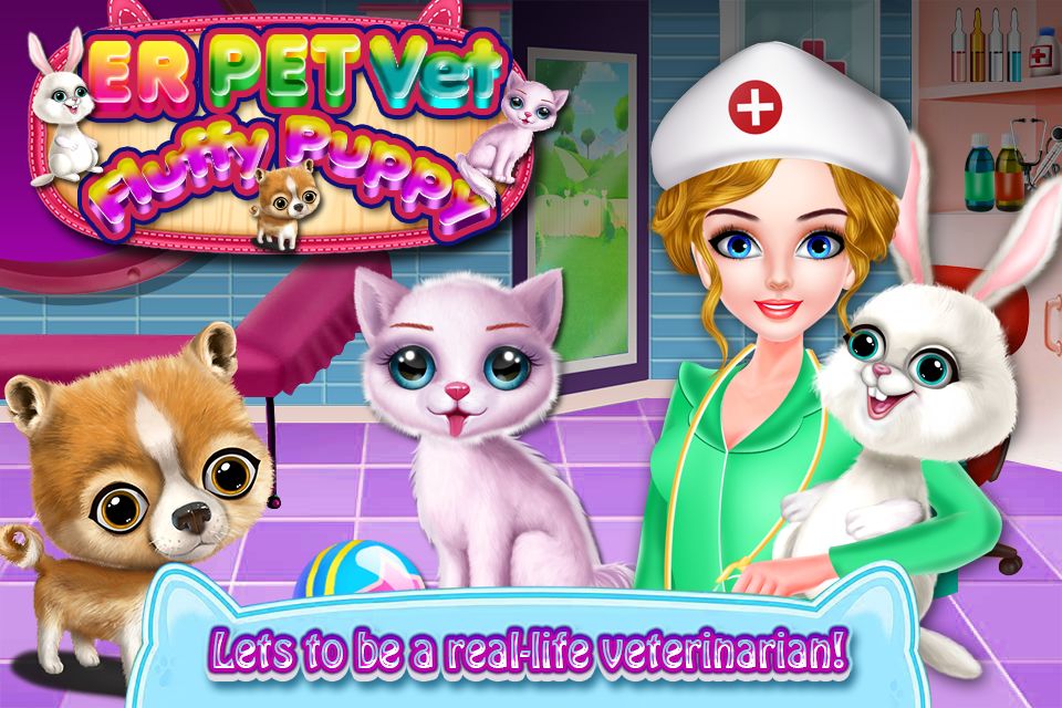 ER Pet Vet - Fluffy Puppy * Fun Casual Doctor Game 게임 스크린 샷