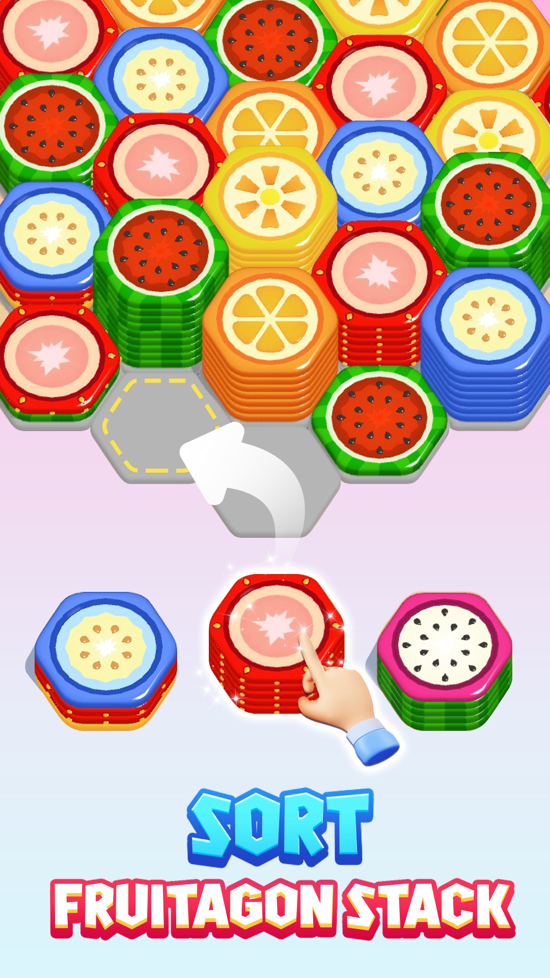 Fruitagon: Stack Sort Game Screenshot