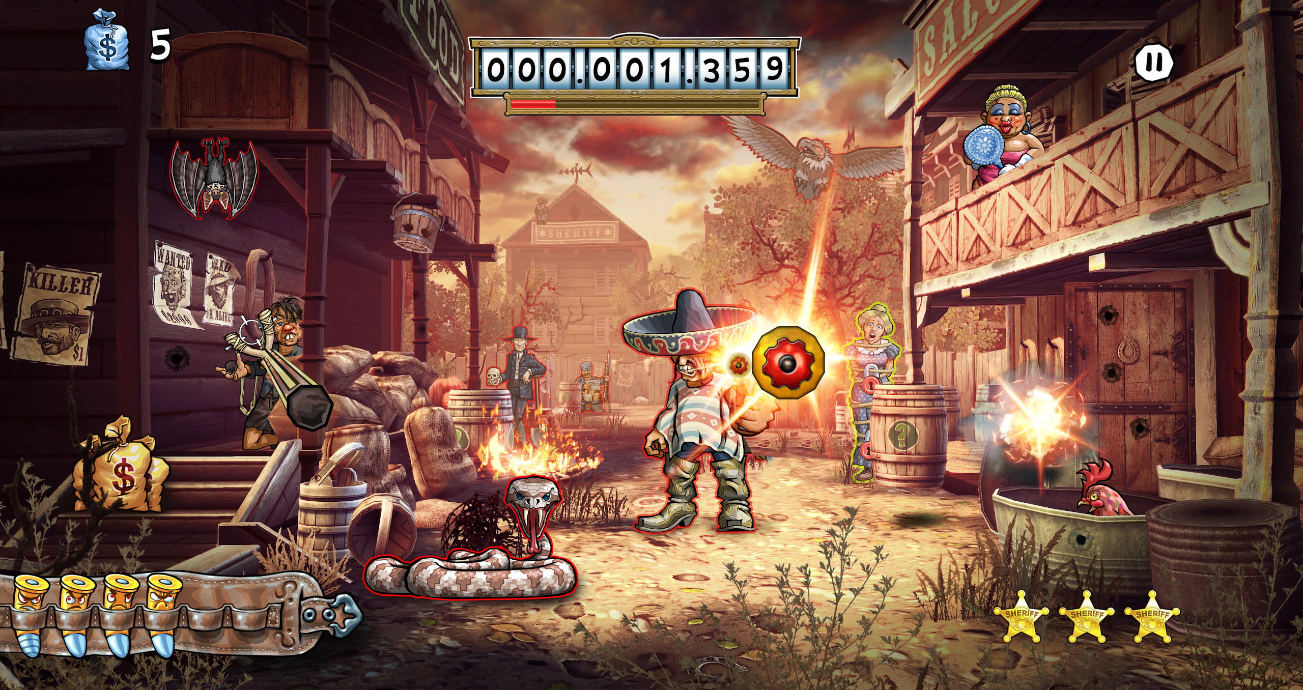 Mad Bullets: Wild West Shooter ゲームのスクリーンショット