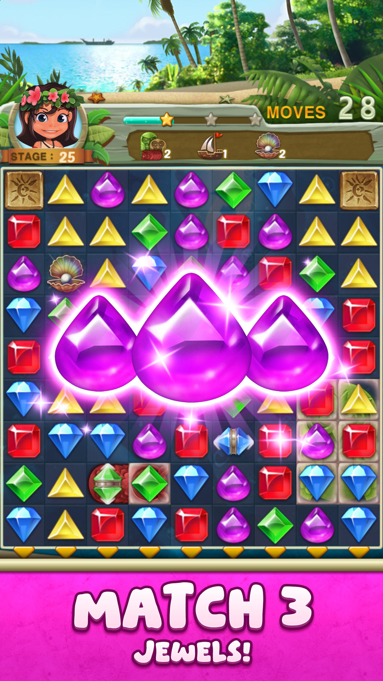 Paradise Jewel: Match 3 Puzzle Game Screenshot