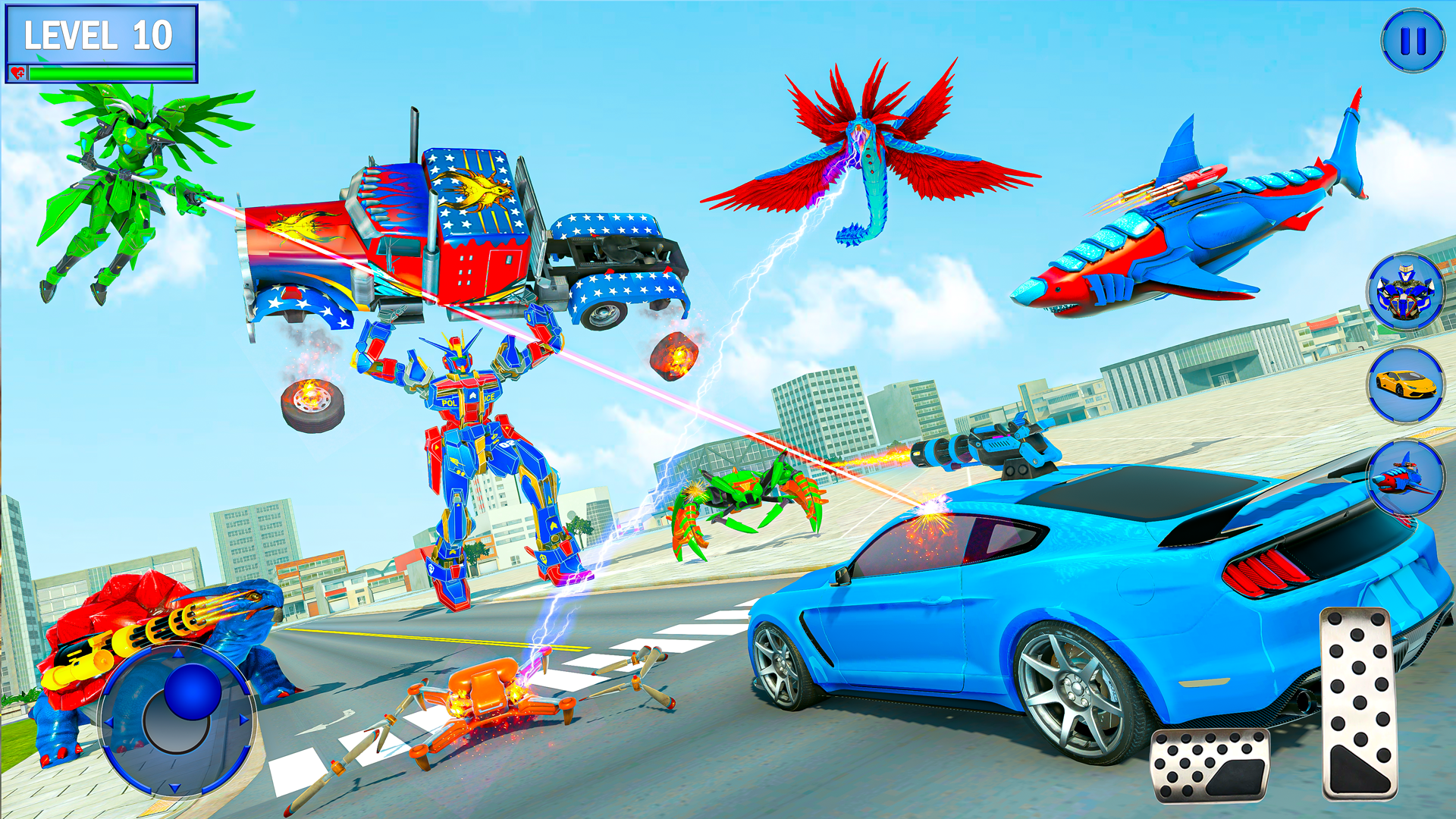 Police Shark Robot Car Game Game Screenshot
