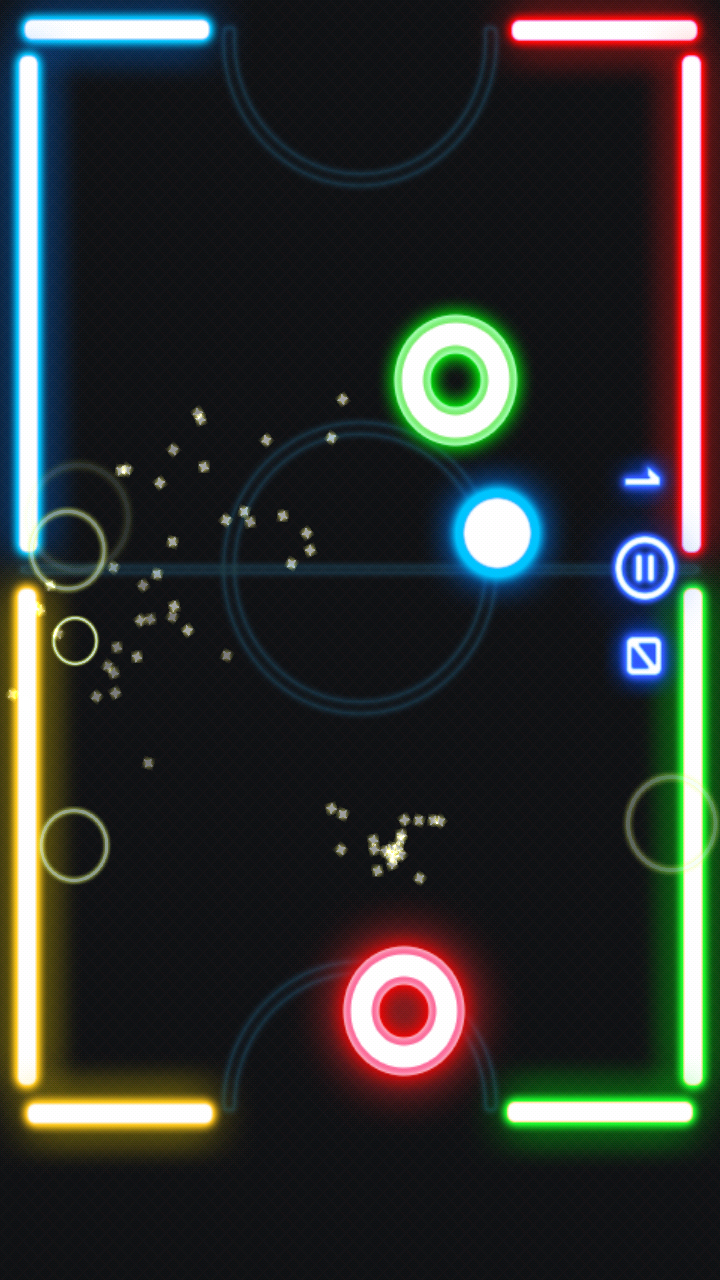 Glow Air Hockey ゲームのスクリーンショット