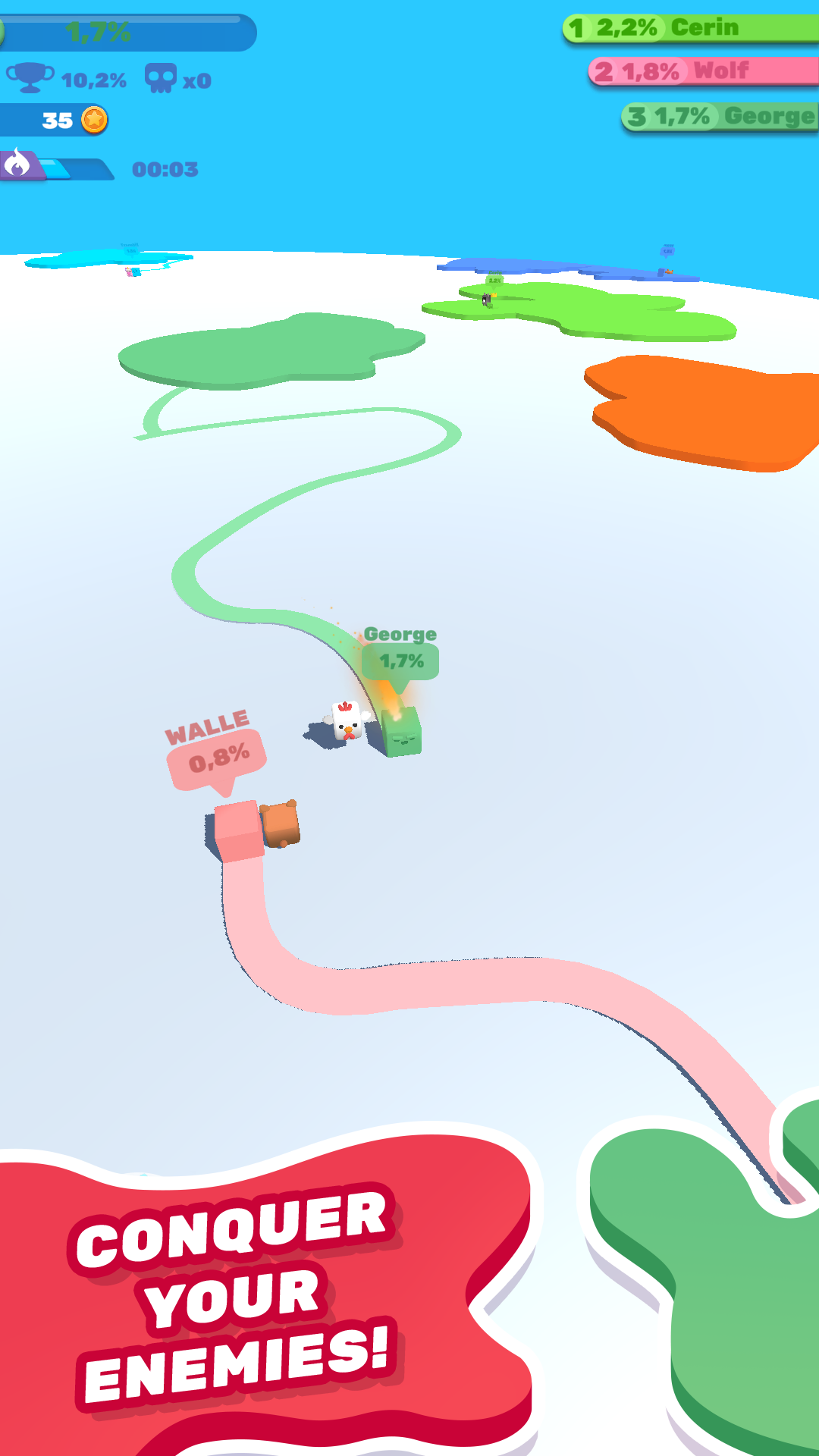 Скриншот игры Block.io・Cube Battle On Paper