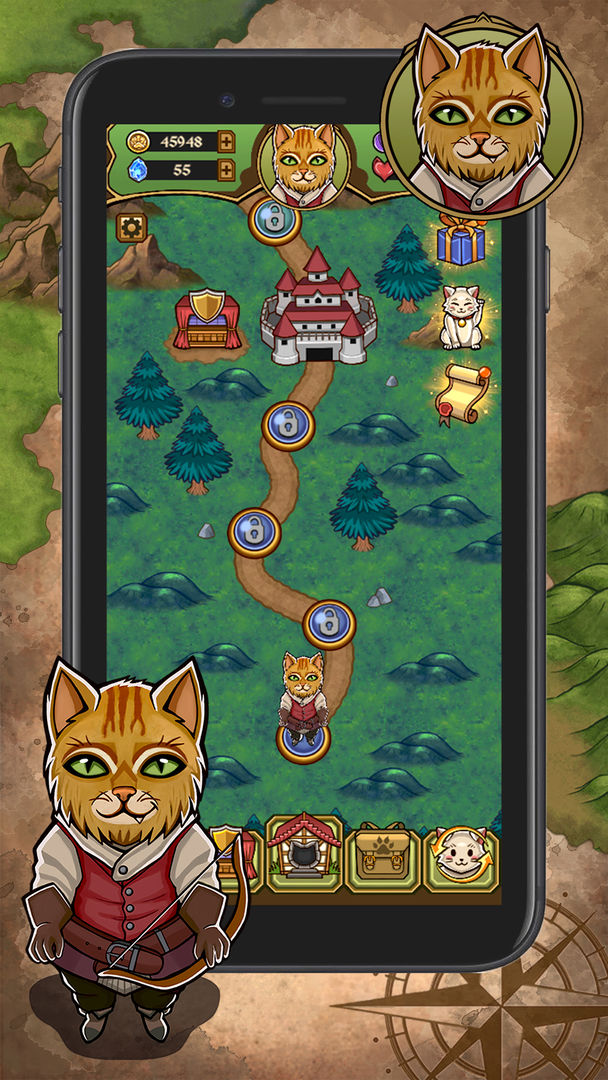 Screenshot of Neko Dungeon: Puzzle RPG
