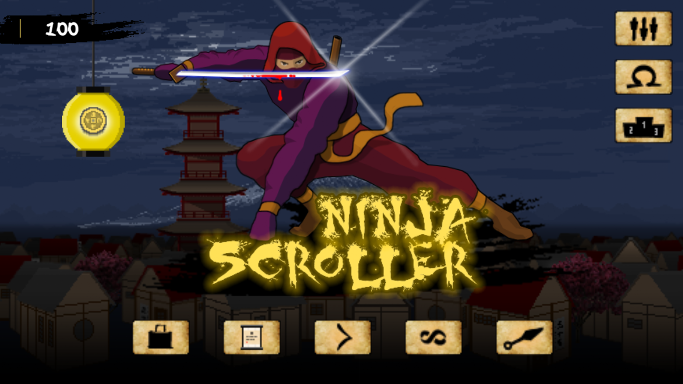 Ninja Scroller - The Awakening ゲームのスクリーンショット