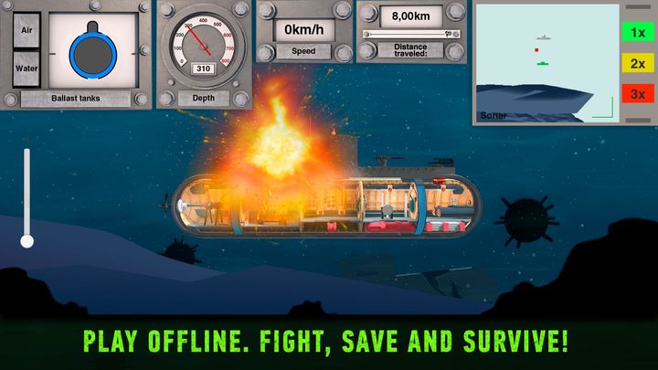 Screenshot 1 of Cuộc chiến tàu ngầm: Trò chơi tàu ngầm 2.17