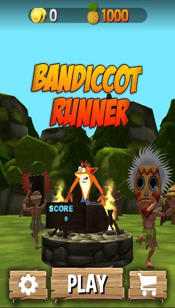 Bandicoot Runner ゲームのスクリーンショット