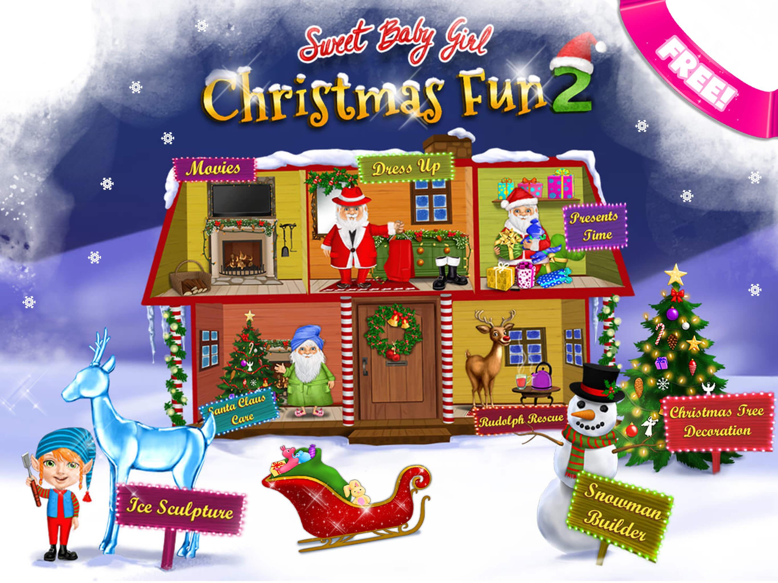 Cuplikan Layar Game Sweet Baby Girl Christmas 2