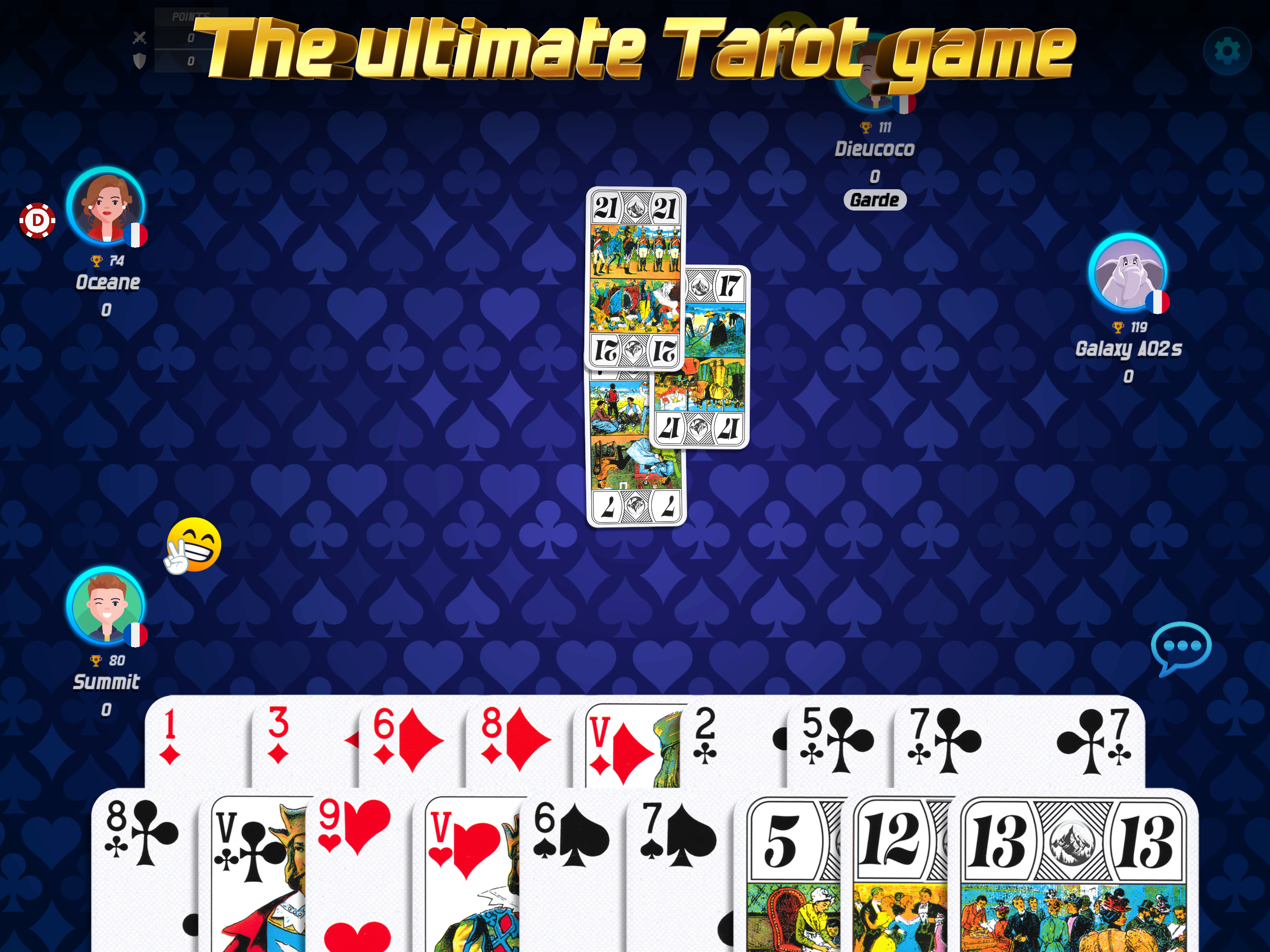 Tarot online card game screenshot game