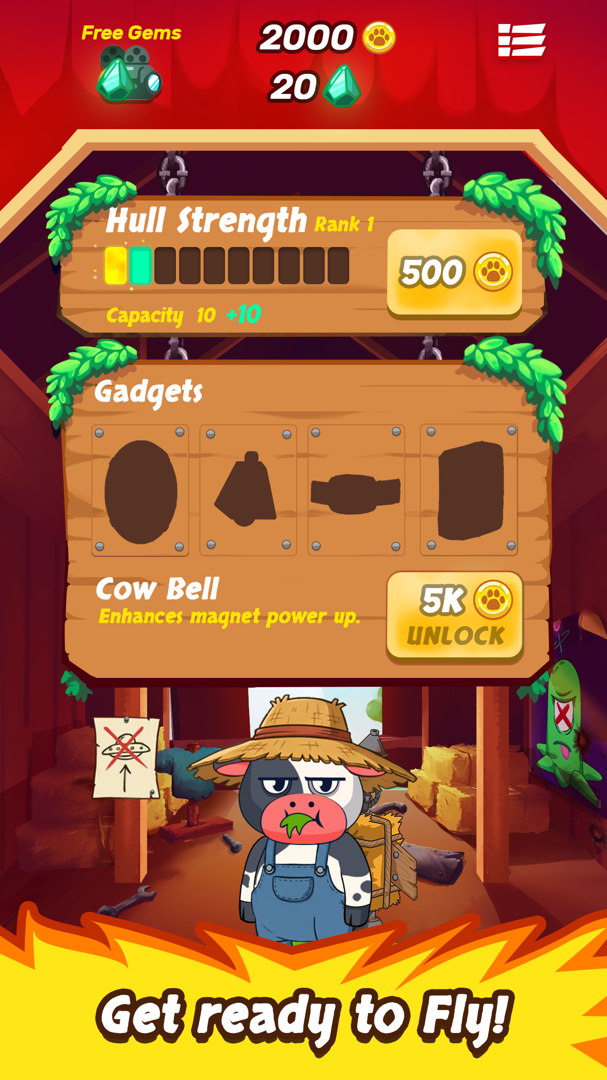 Rocket Cow Game Screenshot