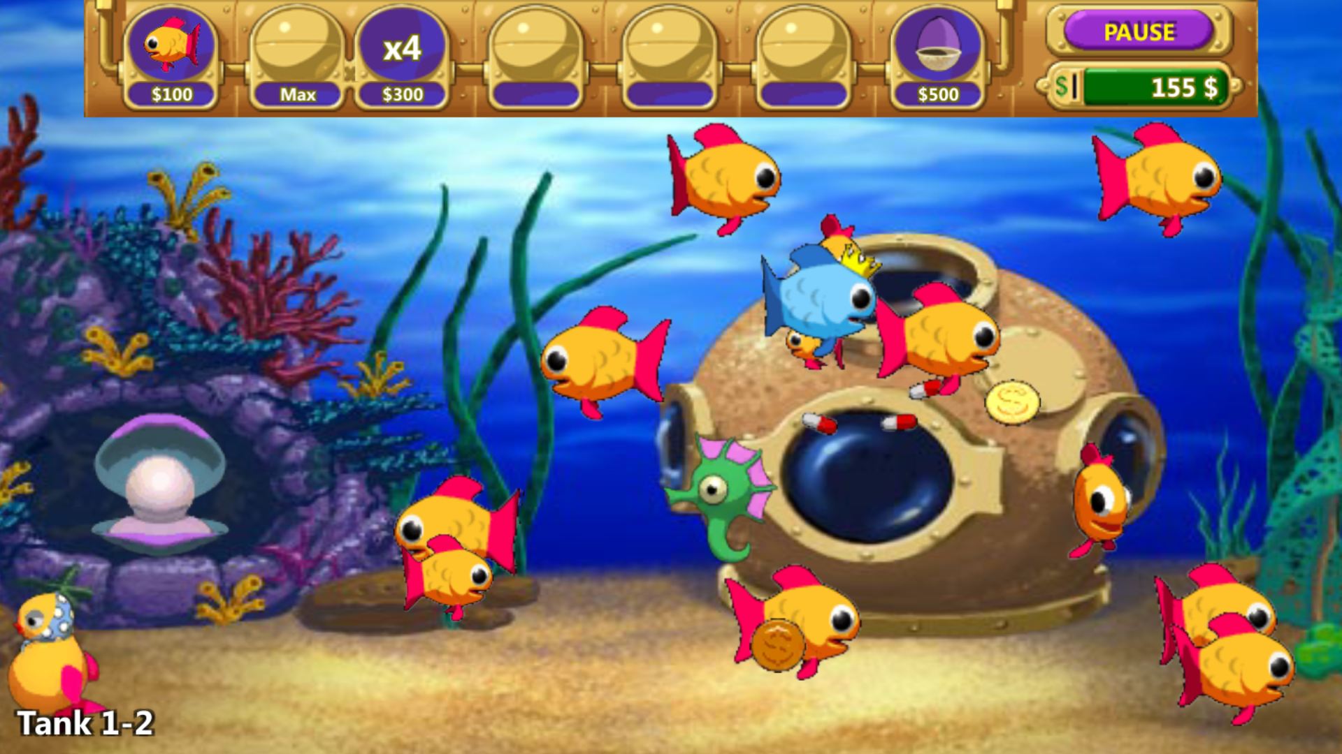 Insane Aquarium Deluxe - Feed Fishes! Fight Alien! Game Screenshot