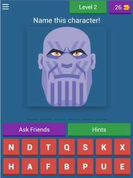 Guess the superhero name Game Screenshot