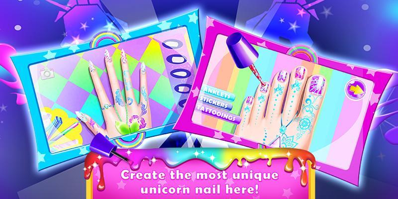 Rainbow Unicorn Nail Beauty Artist Salon 게임 스크린 샷