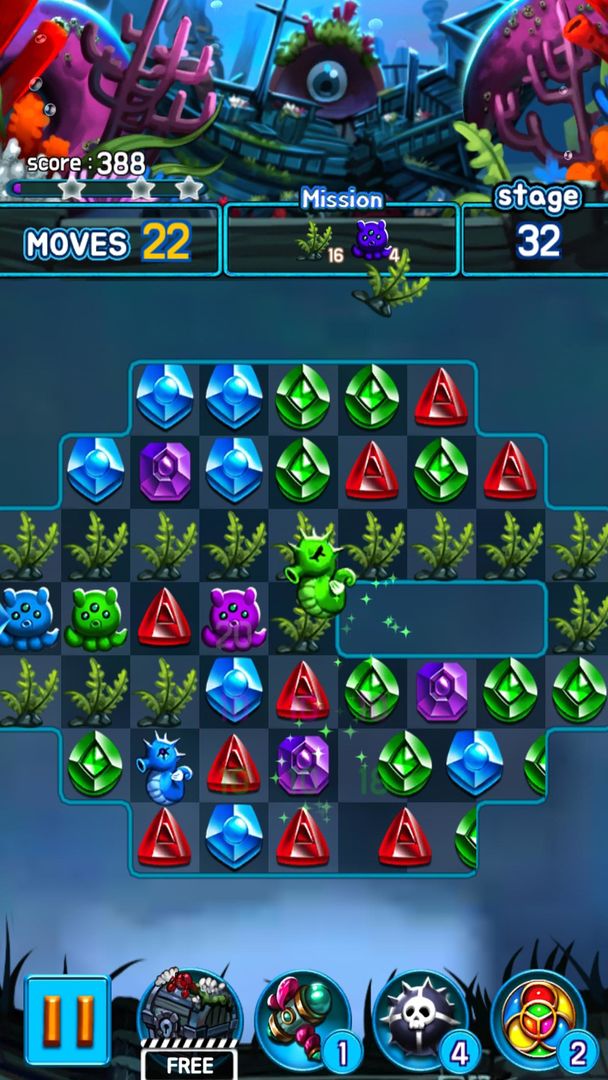 Jewel Kraken: Match 3 Jewel Blast screenshot game