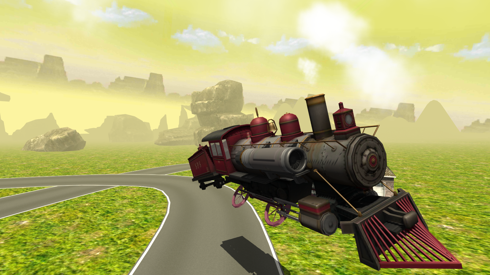 Cuplikan Layar Game Flying Train Simulator 3D Free