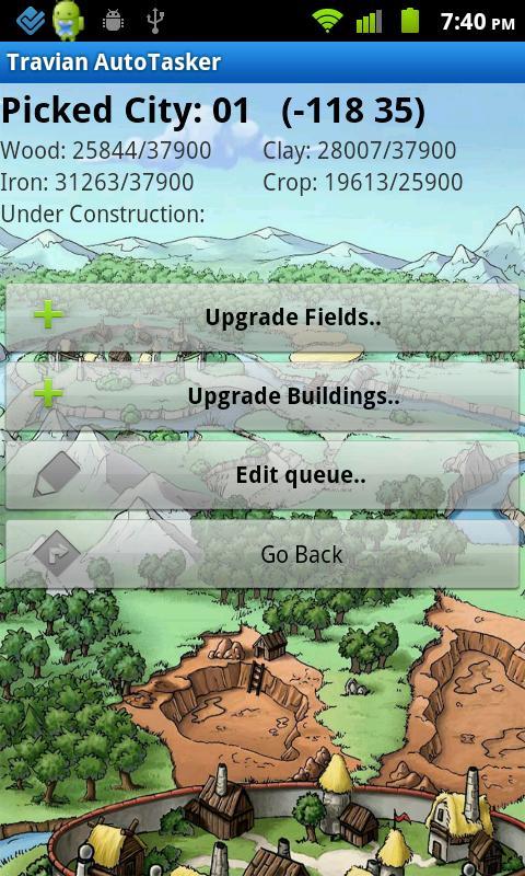 Travian AutoTasker Game Screenshot