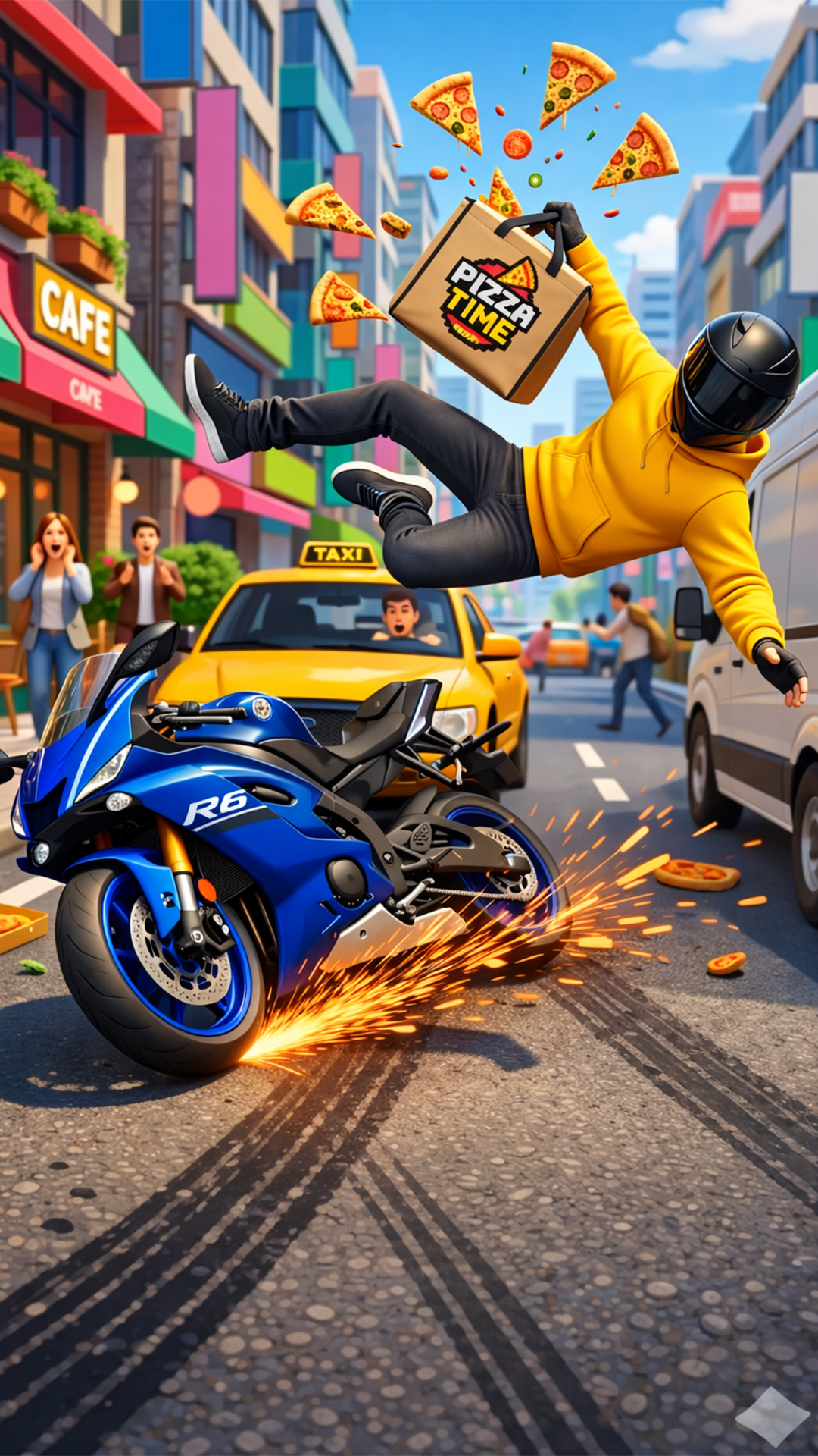 Pizza Delivery Moto Bike Sim Game Screenshot