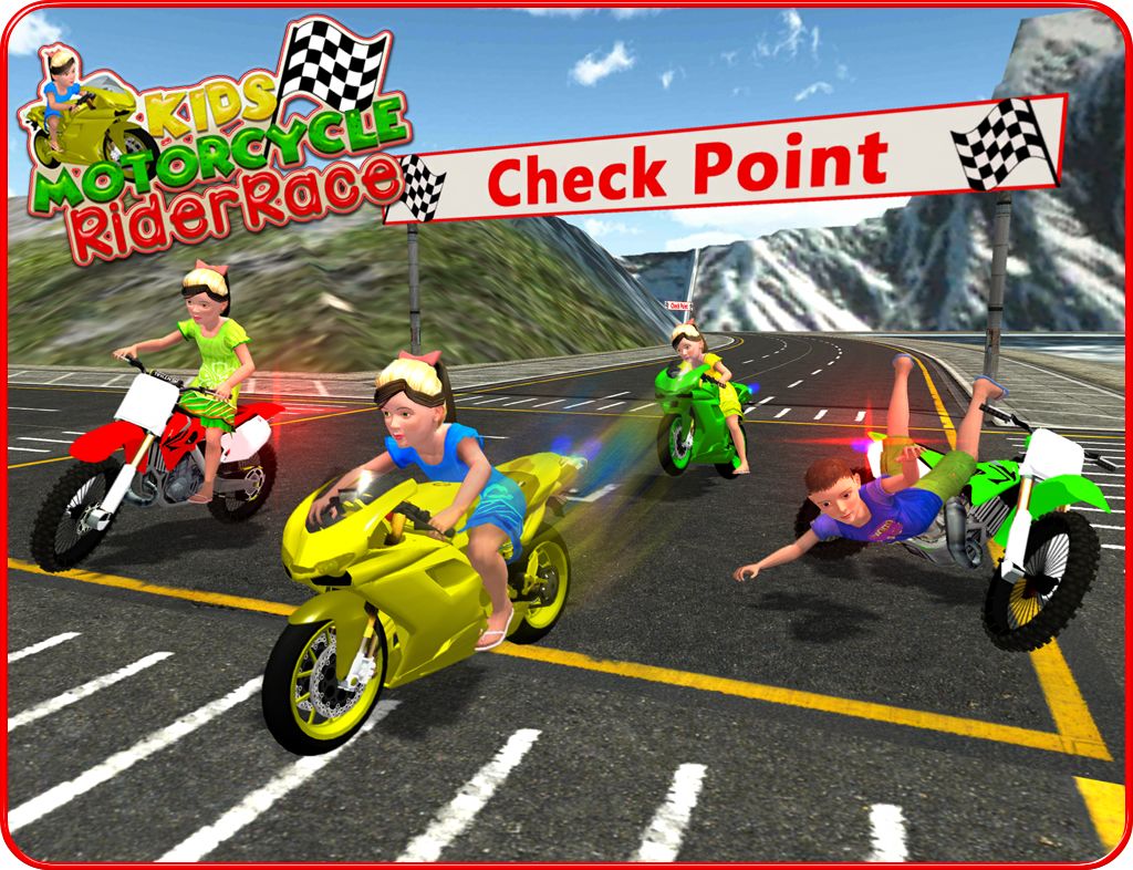 Kids MotorBike Rider Race 3D screenshot game