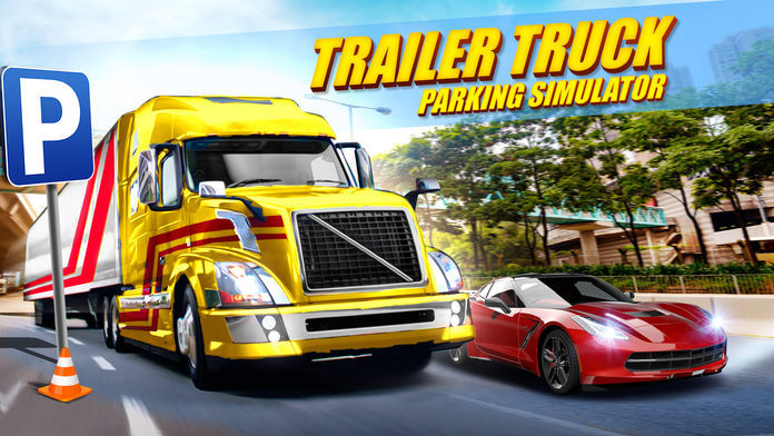 Screenshot 1 of Trailer Truck Parking with Real City Traffic Car Driving Sim 