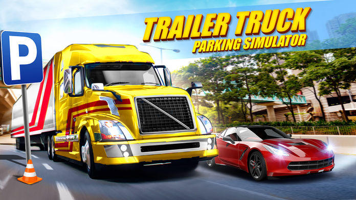 Trailer Truck Parking with Real City Traffic Car Driving Sim Game Screenshot