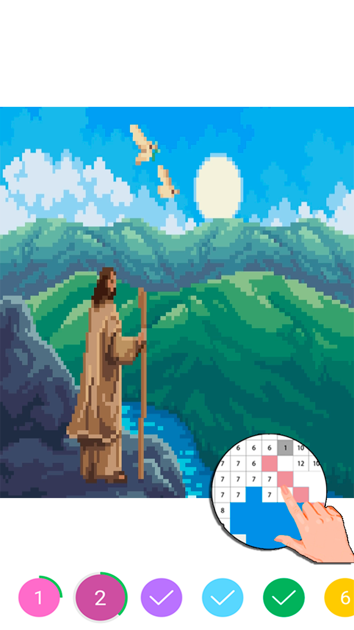 Bible Coloring By Number Pixel Game Screenshot