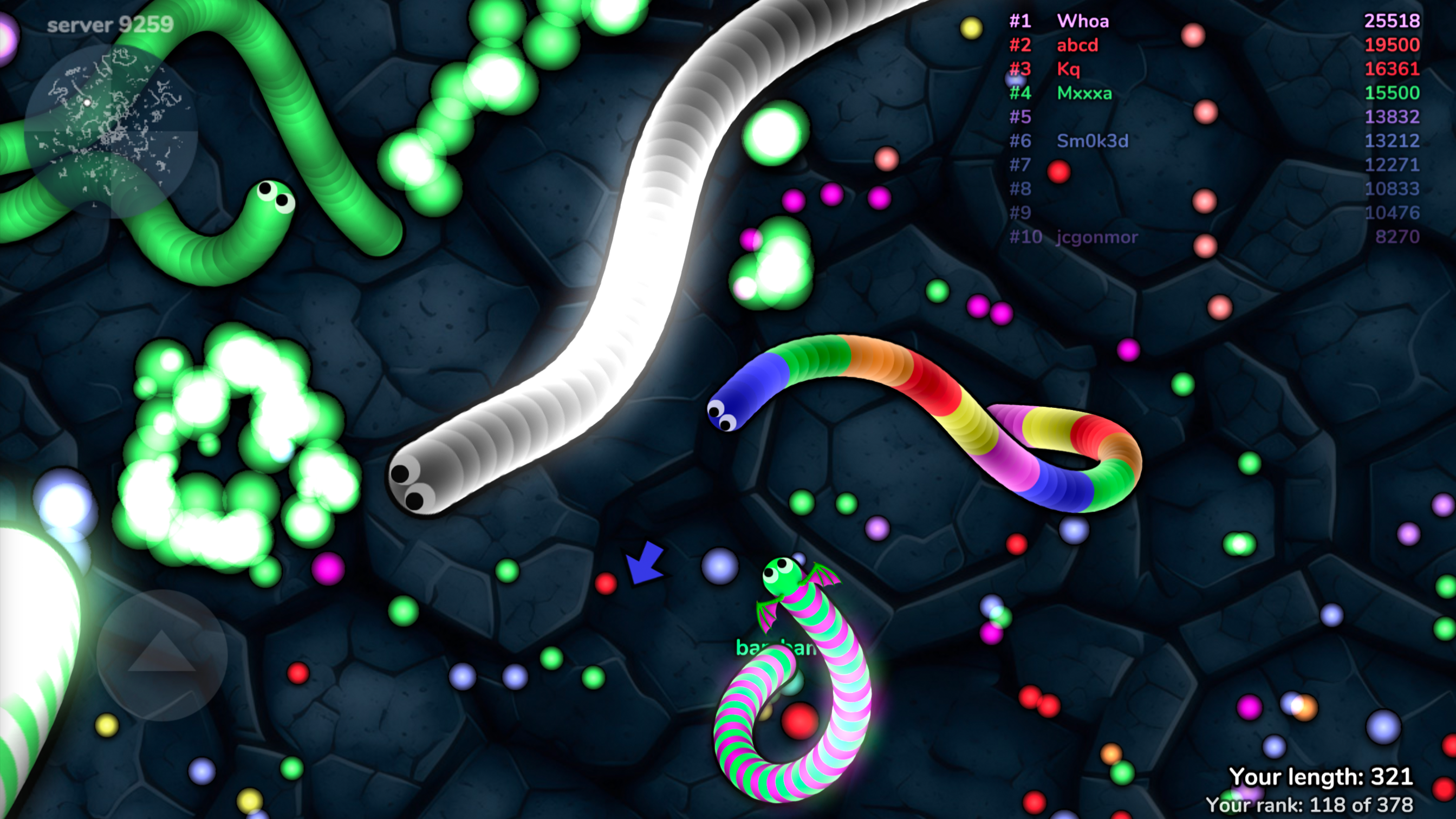 slither.io ゲームのスクリーンショット