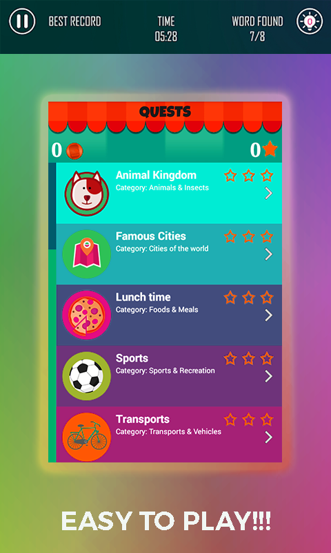 Word Finder Puzzle - Smart Link Word Game Screenshot
