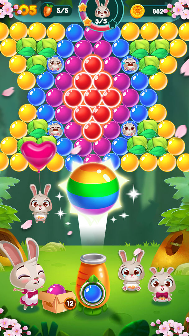 兔子泡泡龙: 动物森林 게임 스크린 샷