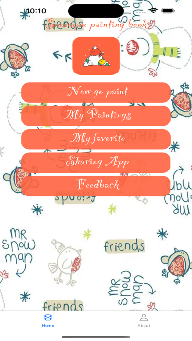 Snowman painting book Game Screenshot